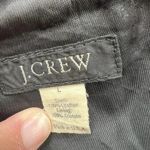 Vintage J. Crew Women's Brown Buttery Leather Button Up Jacket Size L Y2K - Picture 4 of 9